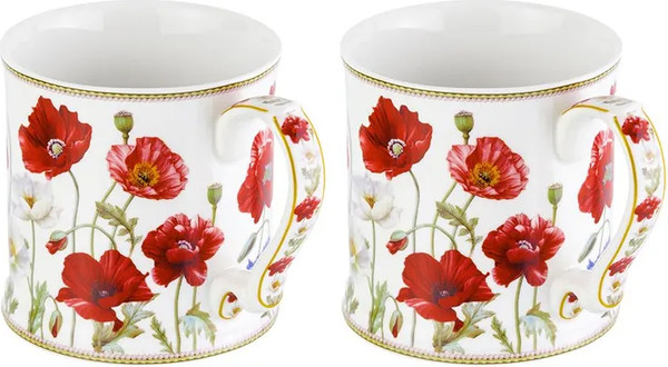 Изображение товара Кружка Elan Gallery New Bone China Маки / 420331_2 (2шт)