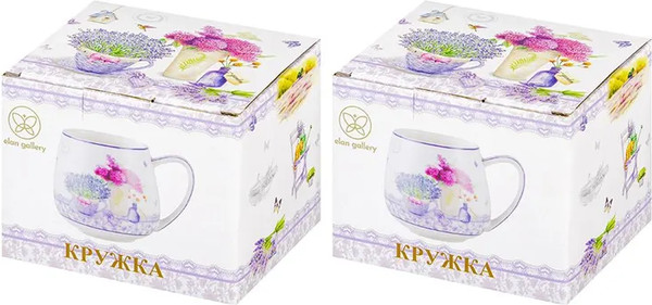 Изображение товара Кружка Elan Gallery New Bone China Лаванда / 420337_2 (2шт)