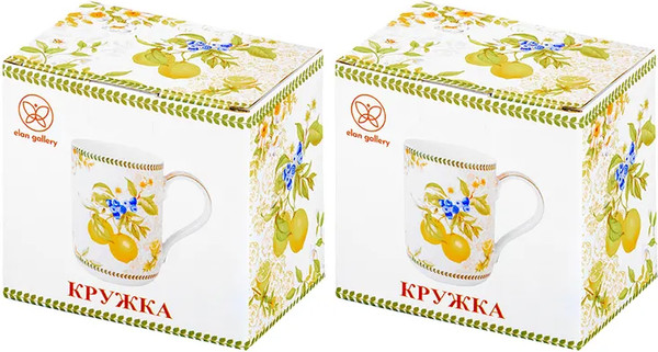 Изображение товара Кружка Elan Gallery New Bone China Лимоны / 420651_2 (2шт)