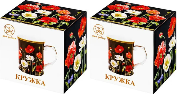 Изображение товара Кружка Elan Gallery New Bone China Маки / 420672_2 (2шт)