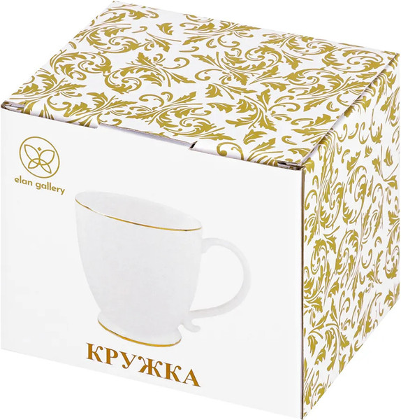 Изображение товара Кружка Elan Gallery New Bone China Белая с золотом / 420738