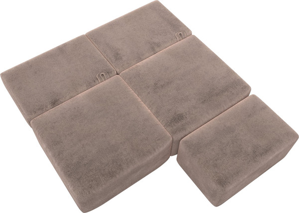 Изображение товара Комплект мягкой мебели Лига Диванов Лига-060 НПБ с пуфом / 129656 (велюр Tower 05 бежевый)