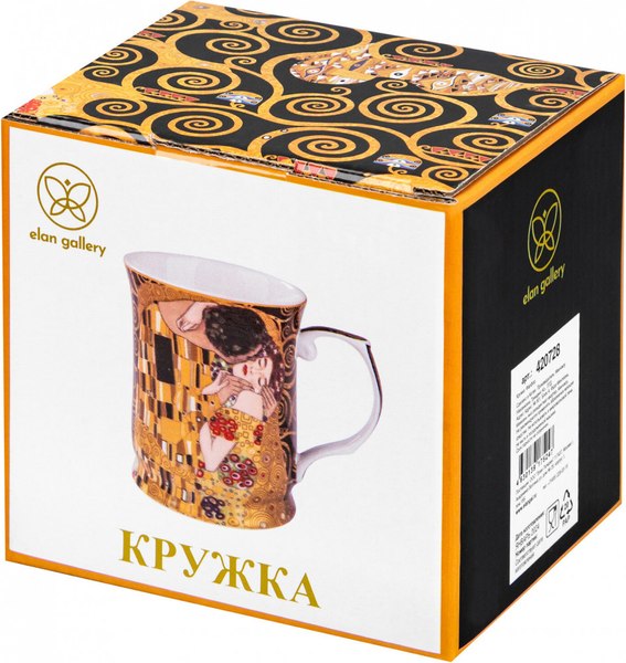 Изображение товара Кружка Elan Gallery New Bone China Поцелуй на черном / 420728
