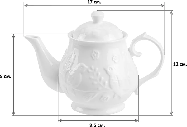 Изображение товара Чайный набор Elan Gallery Птички на ветке / 540201+3