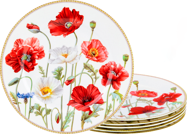 Изображение товара Набор тарелок Elan Gallery Маки / 420316_3 (New Bone China)