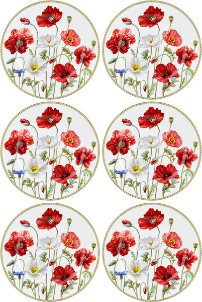 Изображение товара Набор тарелок Elan Gallery Маки / 420316_3 (New Bone China)