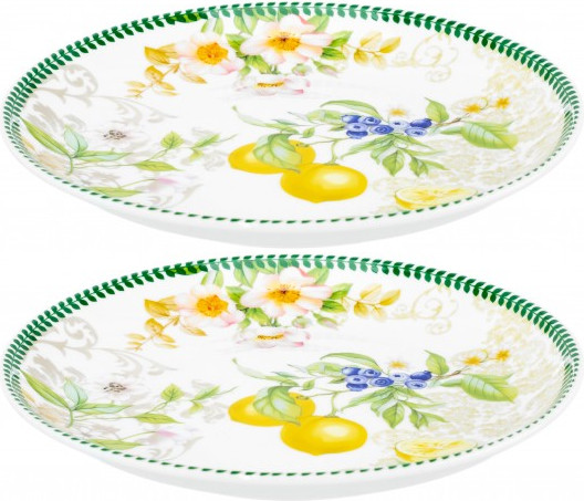 Изображение товара Набор тарелок Elan Gallery Лимоны / 420763 (New Bone China)