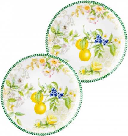 Изображение товара Набор тарелок Elan Gallery Лимоны / 420763 (New Bone China)