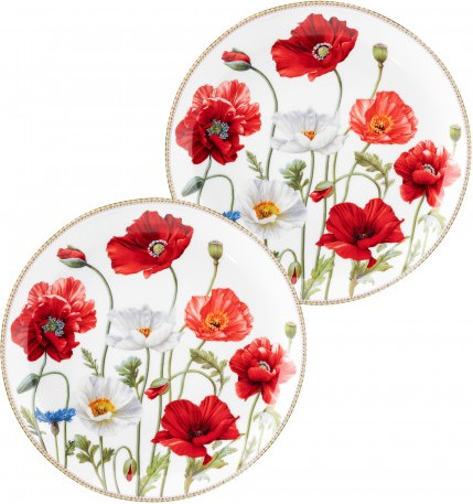 Изображение товара Набор тарелок Elan Gallery Маки / 420762 (New Bone China)