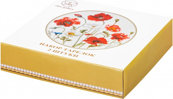 Изображение товара Набор тарелок Elan Gallery Маки / 420762 (New Bone China)