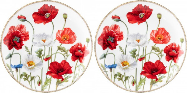 Изображение товара Набор тарелок Elan Gallery Маки / 420762 (New Bone China)