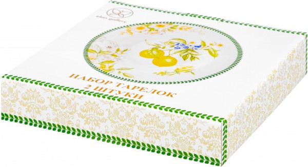 Изображение товара Набор тарелок Elan Gallery Лимоны / 420751 (New Bone China)
