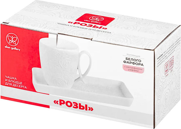 Изображение товара Кружка с блюдцем Elan Gallery Розы / 540937