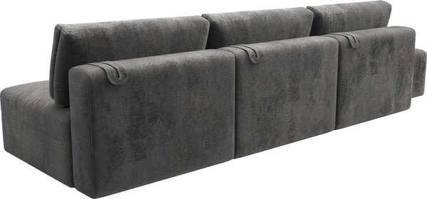 Изображение товара Комплект мягкой мебели Лига Диванов Лига-060 НПБ Лонг с пуфом / 129477 (велюр Tower 10 серый)