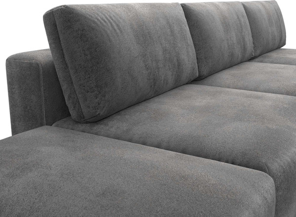 Изображение товара Комплект мягкой мебели Лига Диванов Лига-060 НПБ Лонг с пуфом / 129477 (велюр Tower 10 серый)