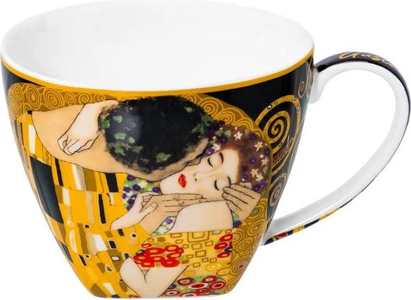 Изображение товара Чашка с блюдцем Elan Gallery Поцелуй на черном / 420729 (New Bone China)
