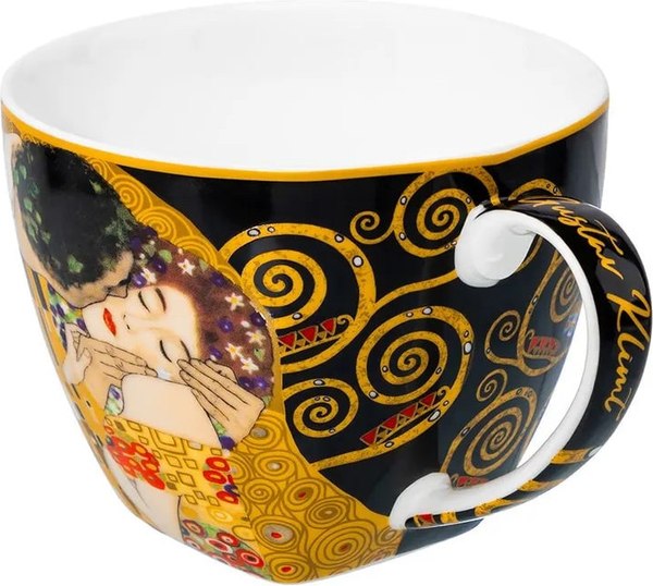 Изображение товара Чашка с блюдцем Elan Gallery Поцелуй на черном / 420729 (New Bone China)