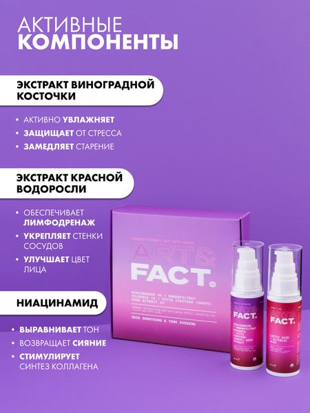Изображение товара Набор косметики для лица Art&Fact Антивозрастная Niacinamide 4% + Rhodofiltrat Palmaria1% (100мл)