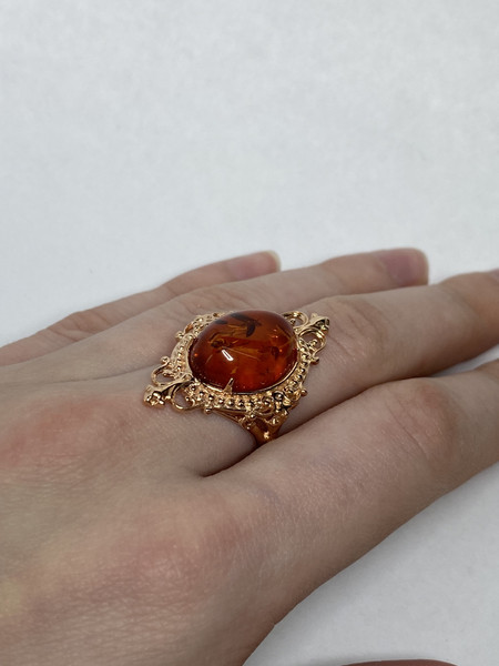 Изображение товара Кольцо Wolves Царский подарок Янтарь 1475 (р.17.5)