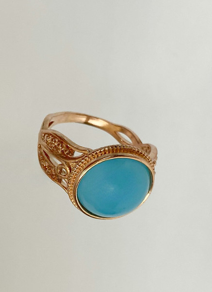 Изображение товара Кольцо Wolves Голубой агат 1490 (р.17.5)