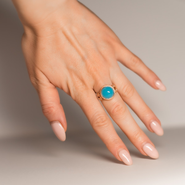 Изображение товара Кольцо Wolves Голубой агат 1490 (р.17.5)