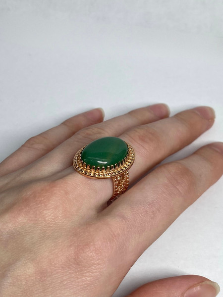 Изображение товара Кольцо Wolves Нефрит 1516 (р.18.5)