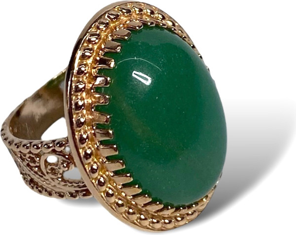 Изображение товара Кольцо Wolves Нефрит 1516 (р.18.5)