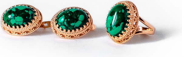 Изображение товара Кольцо Wolves Малахит 1525 (р.21.5)