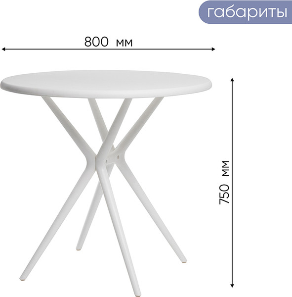 Изображение товара Стол пластиковый GreenTerra Teori T1 (белый)