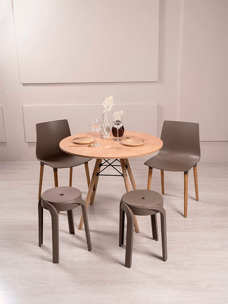 Изображение товара Табурет пластиковый GreenTerra Ecler (капучино)