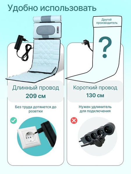 Изображение товара Массажная накидка CleverCare Silver Cloud / CC-100SC (голубой)