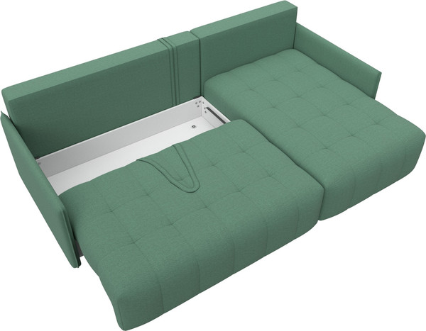 Изображение товара Диван угловой Лига Диванов Лига-054 НПБ угол универсальный / 129026 (рогожка Амур 11 зеленый)
