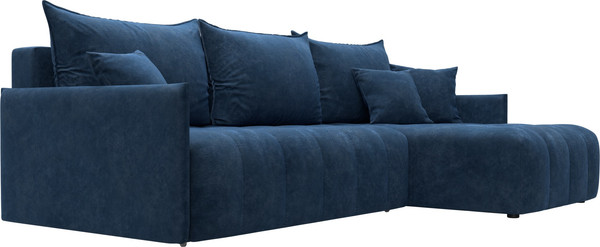 Изображение товара Диван угловой Лига Диванов Лига-054 НПБ угол универсальный / 129053 (велюр Brut 11 синий)