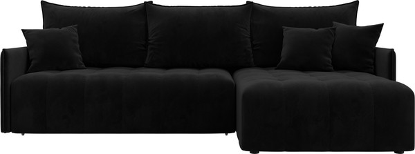 Изображение товара Диван угловой Лига Диванов Лига-054 НПБ угол универсальный / 129032 (велюр Seven 35 черный)