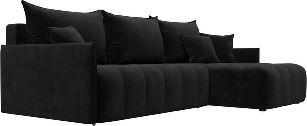 Изображение товара Диван угловой Лига Диванов Лига-054 НПБ угол универсальный / 129032 (велюр Seven 35 черный)