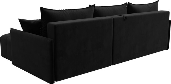Изображение товара Диван угловой Лига Диванов Лига-054 НПБ угол универсальный / 129032 (велюр Seven 35 черный)