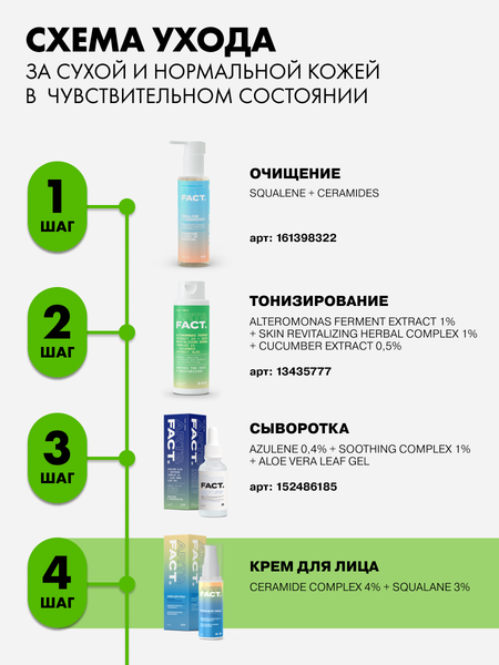 Изображение товара Крем для лица Art&Fact Восстанавливающий и укрепляющий Ceramide Complex 4%+Squalane 3% (50мл)