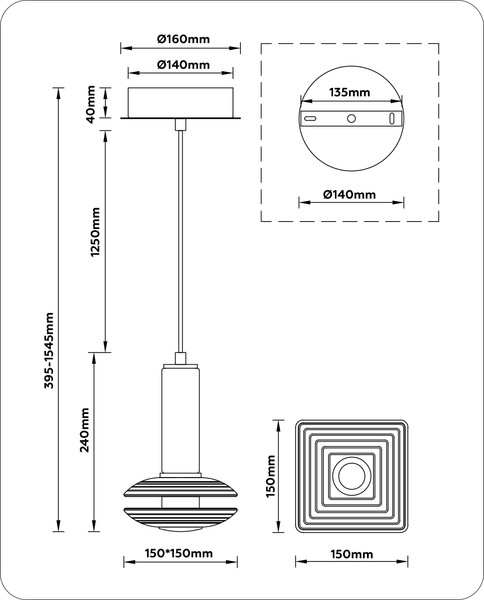 Изображение товара Потолочный светильник Ambrella LH31003 GR/SM (серый/дымчатый)