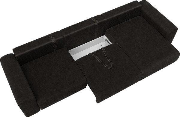 Изображение товара Диван угловой Лига Диванов Лига-056 НПБ Лонг угол универсальный / 129176 (велюр Brut 17 коричневый)