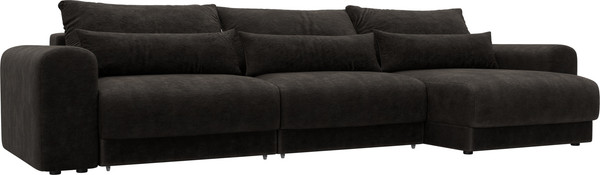 Изображение товара Диван угловой Лига Диванов Лига-056 НПБ Лонг угол универсальный / 129176 (велюр Brut 17 коричневый)