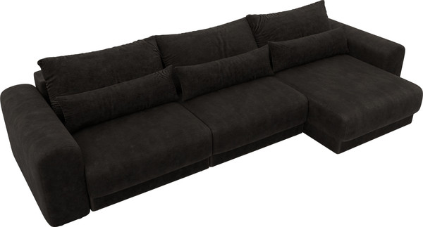 Изображение товара Диван угловой Лига Диванов Лига-056 НПБ Лонг угол универсальный / 129176 (велюр Brut 17 коричневый)