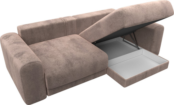 Изображение товара Диван угловой Лига Диванов Лига-056 НПБ угол универсальный / 129150 (велюр Tower 05 бежевый)