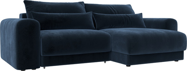 Изображение товара Диван угловой Лига Диванов Лига-056 НПБ угол универсальный / 129151 (велюр Tower 13 синий)