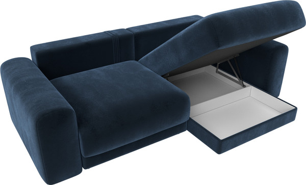 Изображение товара Диван угловой Лига Диванов Лига-056 НПБ угол универсальный / 129151 (велюр Tower 13 синий)