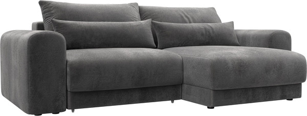 Изображение товара Диван угловой Лига Диванов Лига-056 НПБ угол универсальный / 129152 (велюр Tower 10 серый)