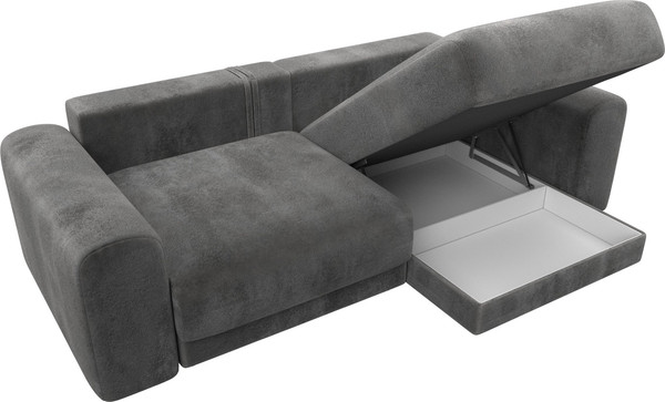 Изображение товара Диван угловой Лига Диванов Лига-056 НПБ угол универсальный / 129152 (велюр Tower 10 серый)