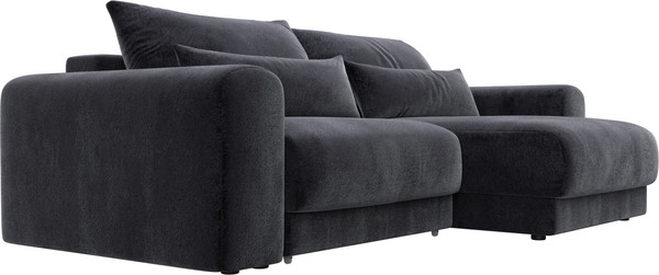 Изображение товара Диван угловой Лига Диванов Лига-056 НПБ угол универсальный / 129153 (велюр Tower 11 темно-серый)