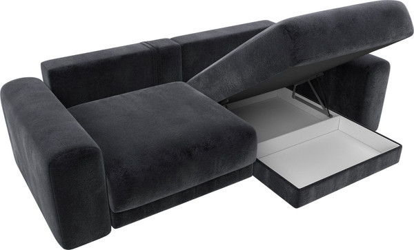 Изображение товара Диван угловой Лига Диванов Лига-056 НПБ угол универсальный / 129153 (велюр Tower 11 темно-серый)