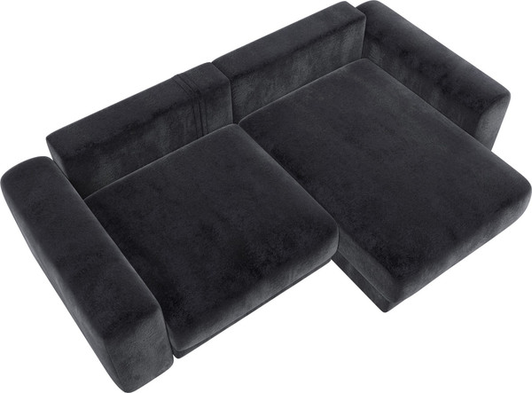 Изображение товара Диван угловой Лига Диванов Лига-056 НПБ угол универсальный / 129153 (велюр Tower 11 темно-серый)