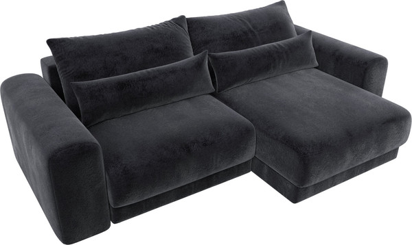 Изображение товара Диван угловой Лига Диванов Лига-056 НПБ угол универсальный / 129153 (велюр Tower 11 темно-серый)